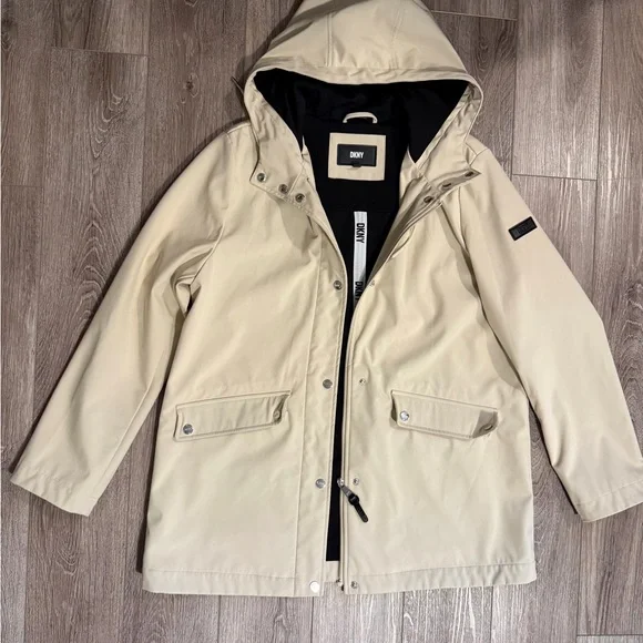 DKNY Light Tan Hooded Jacket - Picture 1 of 6